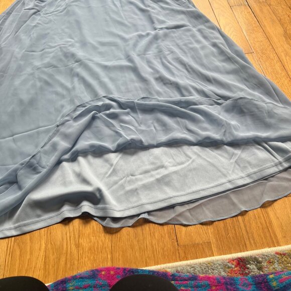 Birdy Grey Size S NEW Gwennie Chiffon Dusty Blue Maxi Bridesmaid Dress - Picture 6 of 16